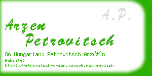 arzen petrovitsch business card